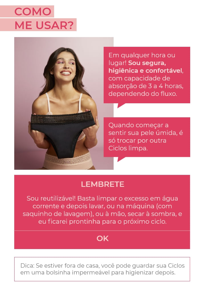 Como usar a calcinha Ciclos?